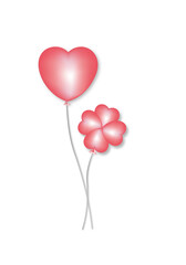 Obraz na płótnie Canvas red and pink love heart balloons