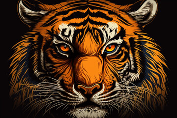 Captivating and Powerful Majestic Tiger Illustration for Wildlife Enthusiasts and Nature Lovers, generative ai art