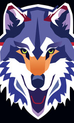 A wolf. Suitable for printing on t-shirts, hoodies and other clothing. For posters, covers, cards.