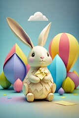 Easter decorative art eggs bunny 