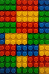 Selective focus, colorful block on the wall, construct textured, blocks, fun for children, bricks on the wall