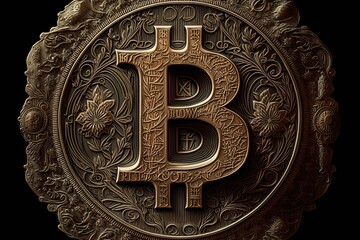 Bitcoin logo in abstract art