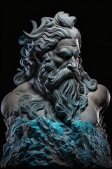 Fototapeta na wymiar Poseidon scult as 3D model