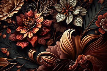 Vintage flowers background decorative wallpaper