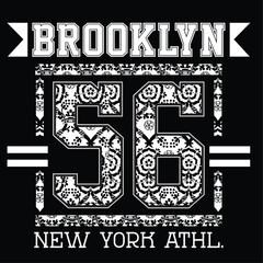 Brooklyn college sport ban dana typography, t-shirt graphics, vectors  - obrazy, fototapety, plakaty