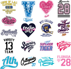 college and varsity typography for print - 575397150