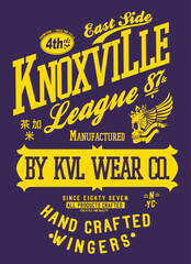 college and varsity typography for print