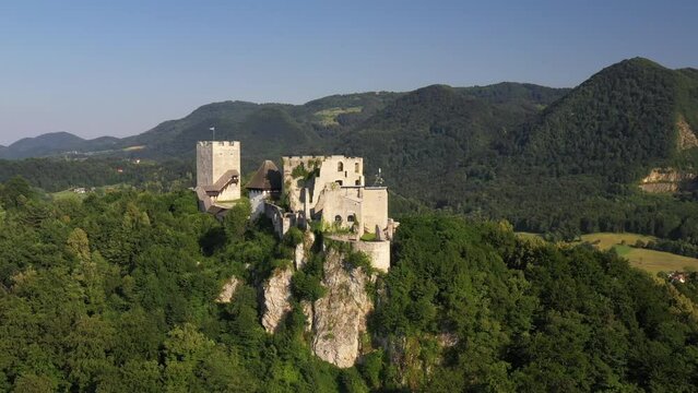 Celje Castle is a castle ruin in Celje, Slovenia, formerly the seat of the Counts of Celje. It stands on three hills to the southeast of Celje, where the river Savinja meanders into the Lasko valley