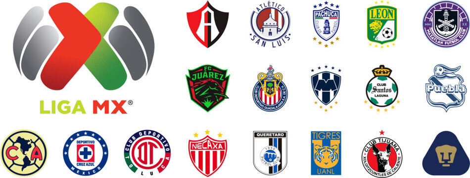 Mexico 2022-2023 Liga MX season America S.A. de C.V., Atlas F.C., Atletico de San Luis, Cruz Azul, Deportivo Guadalajara, FC Juarez, Club Leon, Mazatlan F.C., C.F. Monterrey