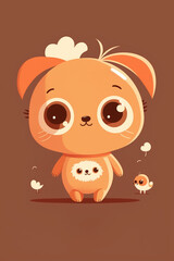 Cute children character and parents, grandparents, pet, family, cartoon, paint, for Children's Books - Generative AI