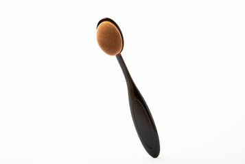 Cosmetic makeup brush isolated on white background. Professional makeup brush set.