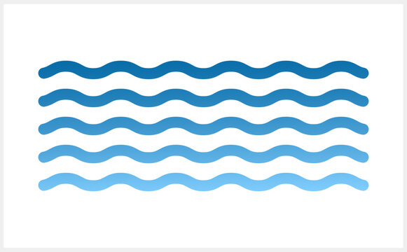 Water wave clipart isolated. Sea symbol. Vector stock illustration. EPS 10