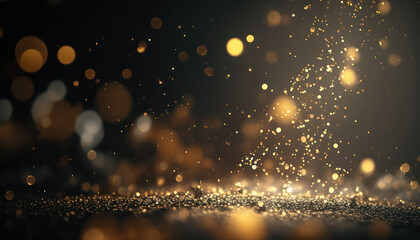   golden glitter defocused abstract twinkly lights background. generative AI