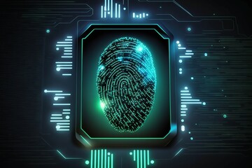 User login fingerprint scanning offers biometric identification, AI generated