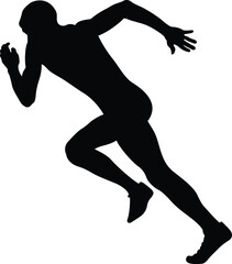start sprinter runner athlete black silhouette