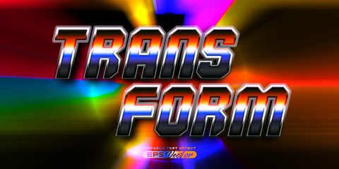 Retro editable text effect style transform futuristic 80s vibrant theme with experimental background, ideal for poster, flyer, social media post with give them the rad 1980s touch