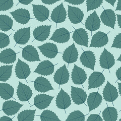 Obraz premium Exquisite floral seamless pattern tile of aesthetic abstract tropical poplar leaves. Repeat Foliage textured background design