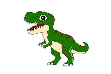 Cute Tyrannosaurus Rex With White Background. Vector illustration