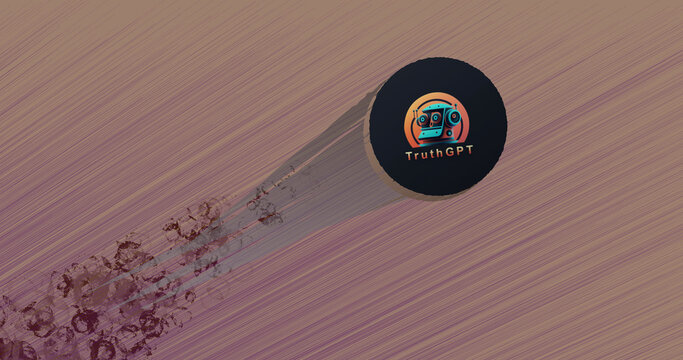 February 25th 2023. Illustration of the crypto asset token Thruth GPT coin take off, unstick, skyrocketing in a bull run. Rise of $TRUTH