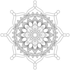 Leaf Flower Petal Coloring Mandala Art Simple Graphic Shape Vector Floral Oriental Outline Vintage Decorative Elements Pattern Illustration Islam Arabic Indian Turkish Mystic Religion Morals Lotus