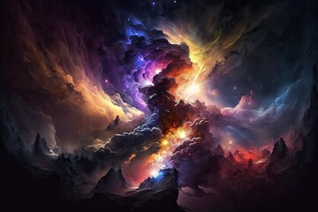 Space nebula abstract wallpapers. Generative AI
