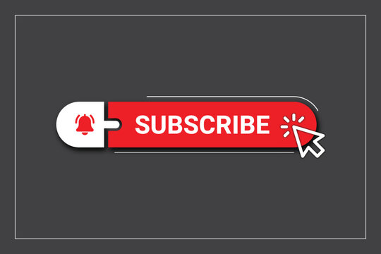 Subscribe Button Set, Different Vector Illustrations, Isolated On Black Background