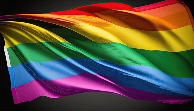 Gay Pride Flag to use as backdrop. Colorful background. Generative AI