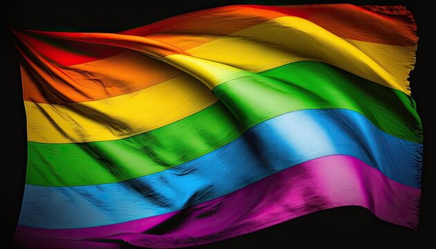 Gay Pride Flag to use as backdrop. Colorful background. Generative AI