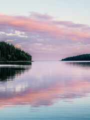 sunset over the lake