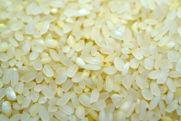 White rice close-up. Rice grains as a background. Dry rice.