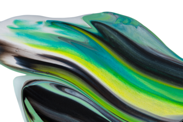 Green Black Cyan Abstract Paint Stroke Fluid Liquid isolate Neon 