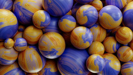 3D render of multicolored spheres 