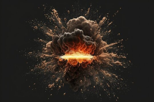 Animation of an explosion with smoke. Images of cartoon explosions. Generative AI