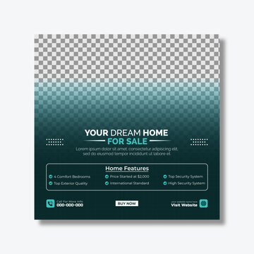 Real estate house property social media post or carousel design template