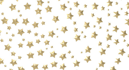 XMAS Stars - Holiday golden decoration, glitter frame isolated -