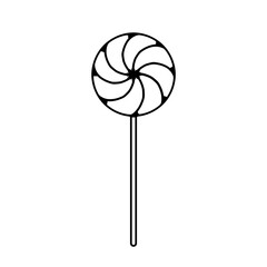 Swirl lollypop icon isolated on white background. Spiral candy pictogram. 