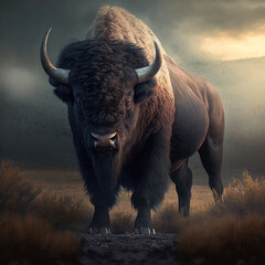 american bison in the field