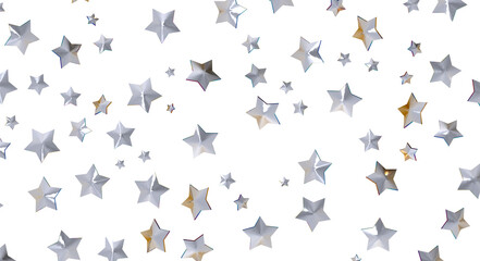 XMAS Stars - Holiday golden decoration, glitter frame isolated -