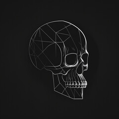human skull graphics white on black