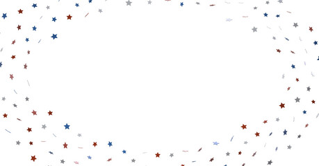 stars confetti on american independence day party