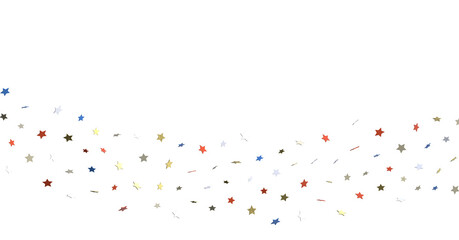 Stars - Red white blue shiny confetti stars on white background, isolate, tricolor concept, independence and freedom day USA
