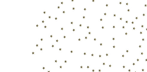 Banner with golden decoration. Festive border with falling glitter dust and stars.