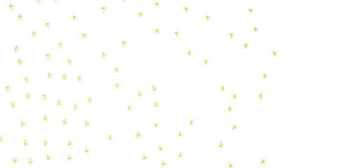 Banner with golden decoration. Festive border with falling glitter dust and stars.