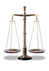The scale of justice isolated on a white background