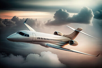 Fototapeta na wymiar Luxurius private jet. Generative AI