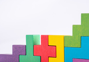 Obraz premium The concept of logical thinking. Geometric shapes on white background. Business building concept.