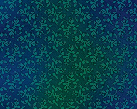Teal blue filigree background vintage ornate gradient