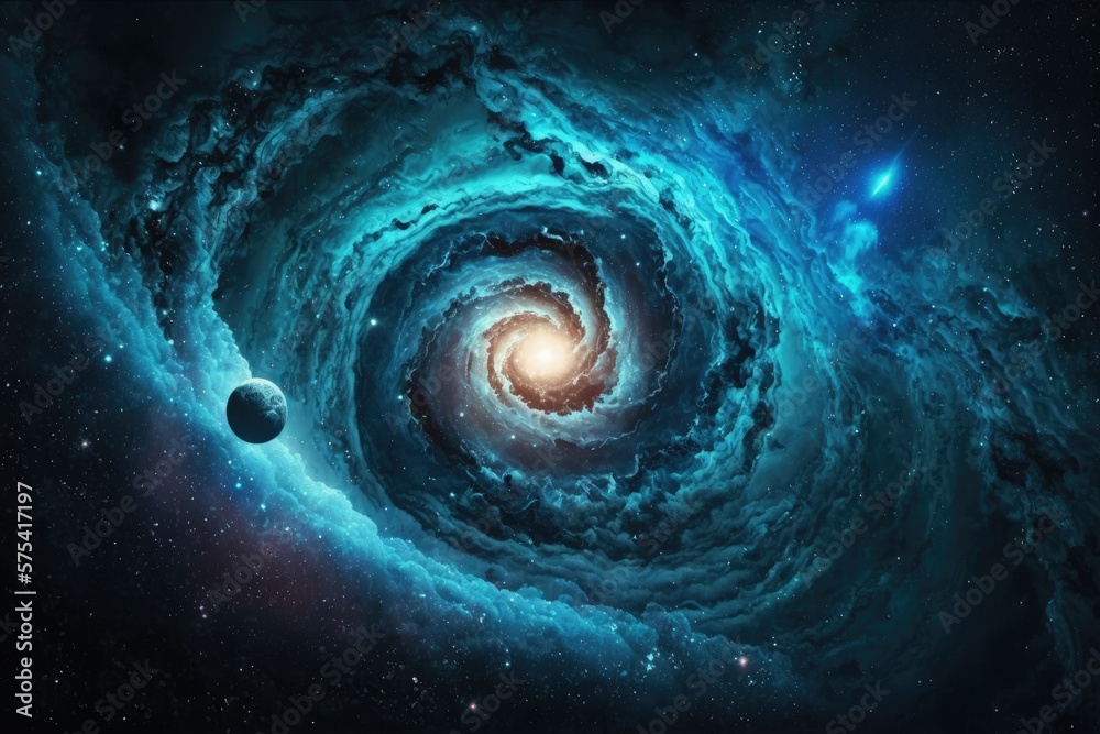 Wall mural distant galaxy in the cosmos. generative ai