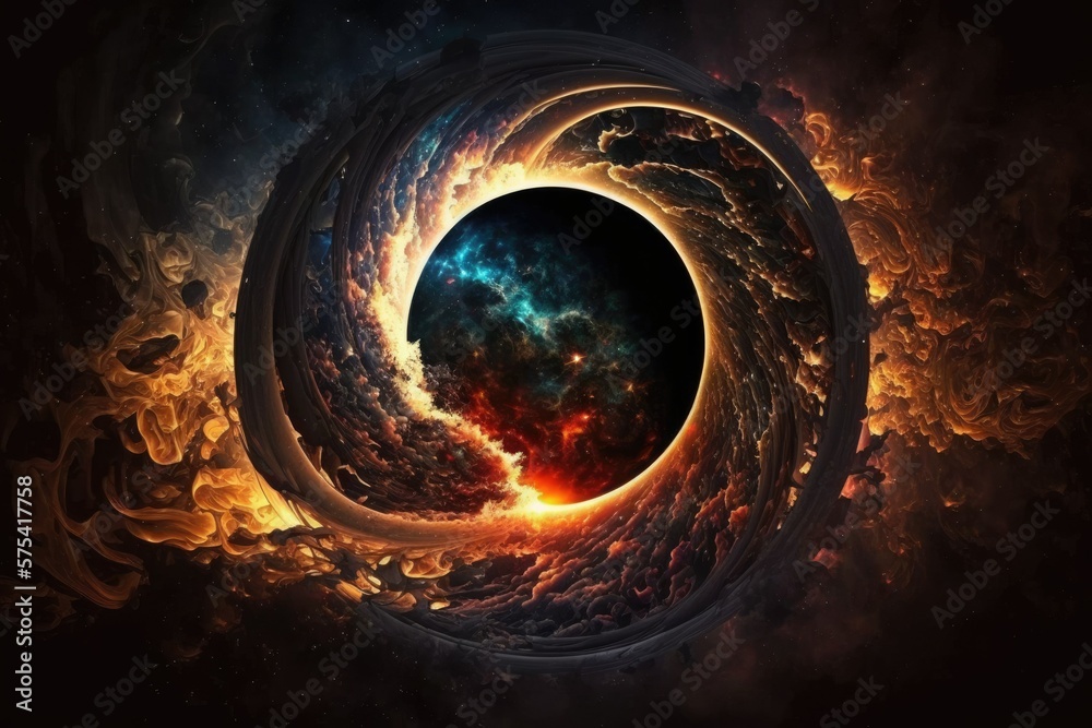 Poster stellar, galactic, and nebular abundance fills the void of space. generative ai
