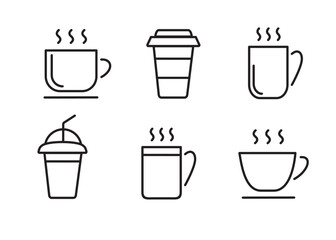 Coffee and Tea icons set. Coffee cup icon. Tea cup vector